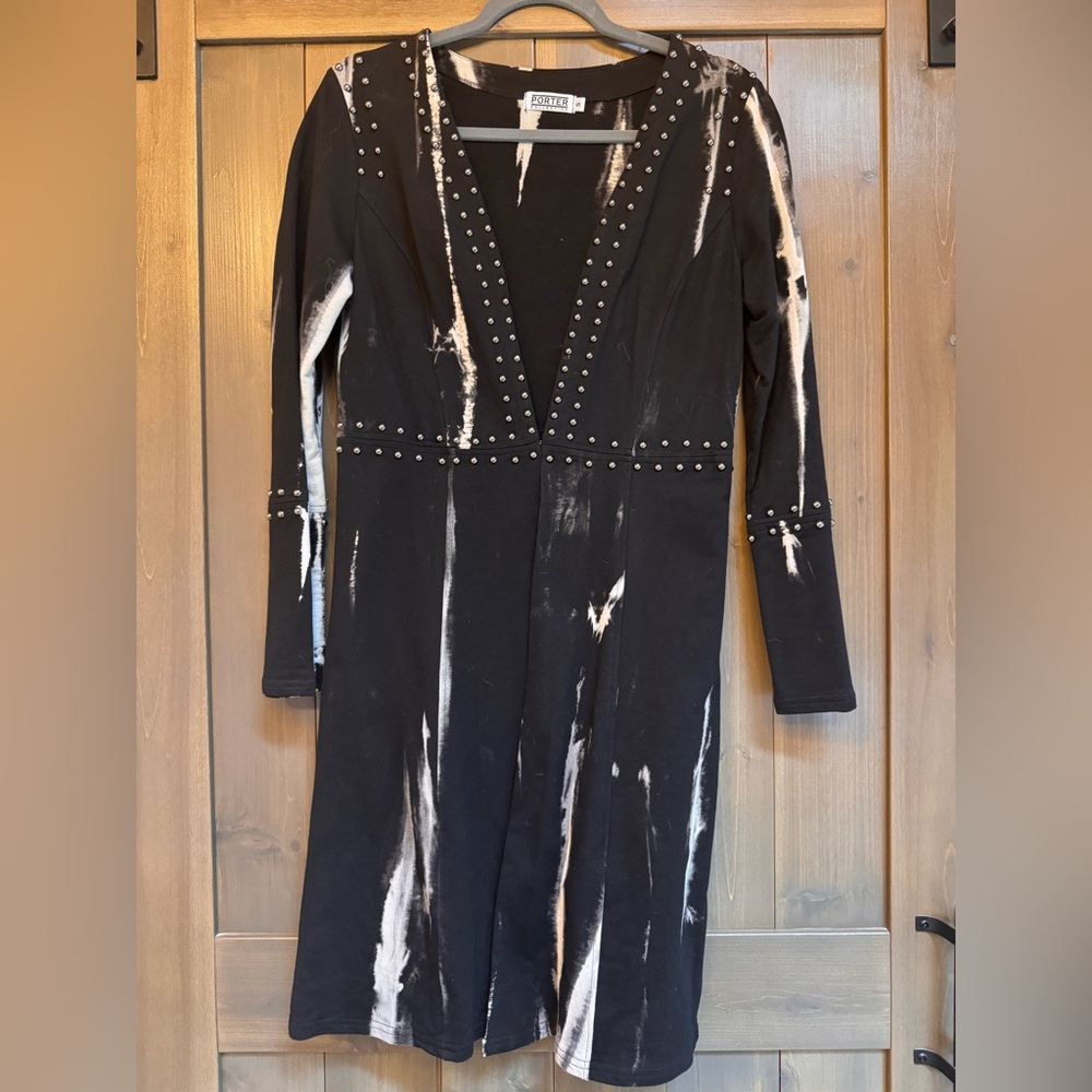 Chic Black and White Studded Jacket